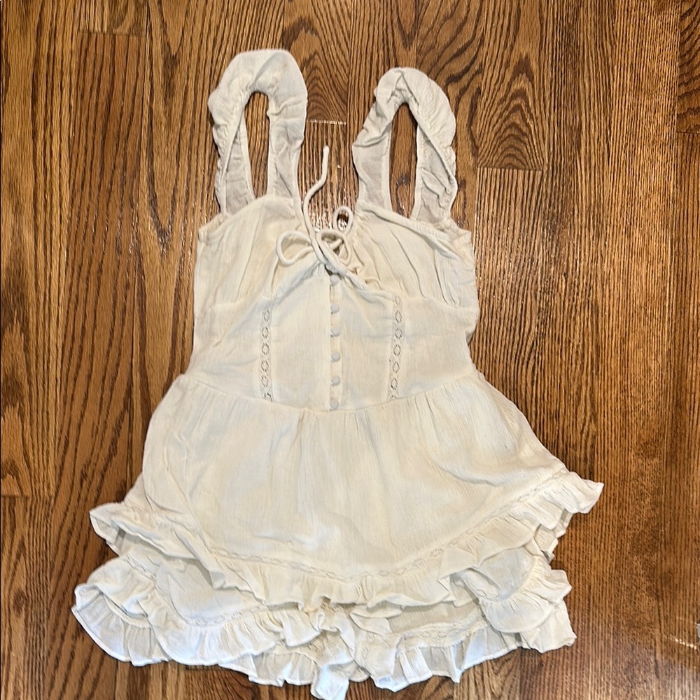 Cream Ruffled Romper